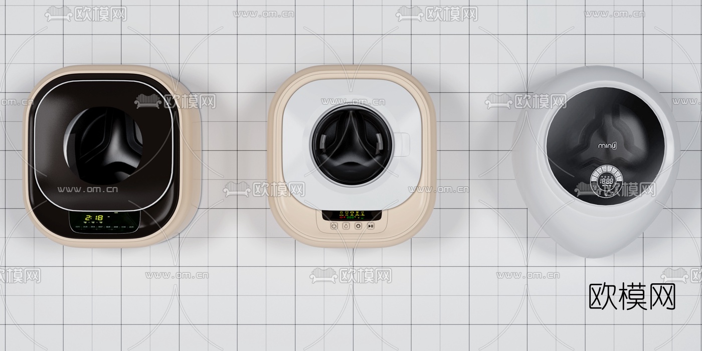 现代壁挂式洗衣机3d模型下载
