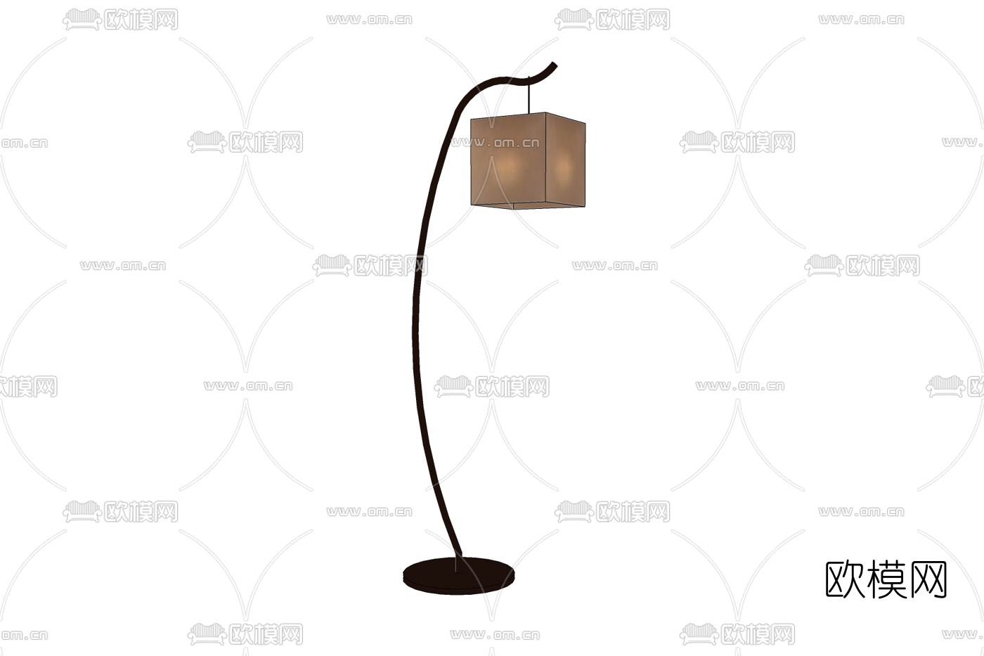 中式金属落地灯免费su模型下载