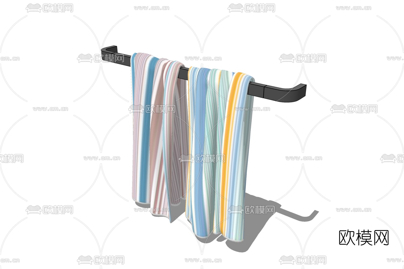 现代毛巾架免费su模型下载
