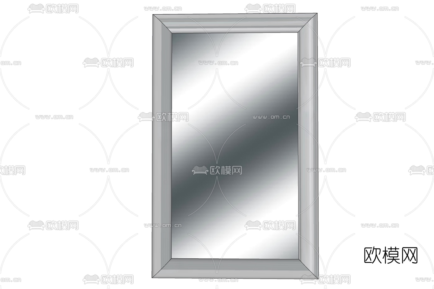 现代立体式镜子免费su模型下载