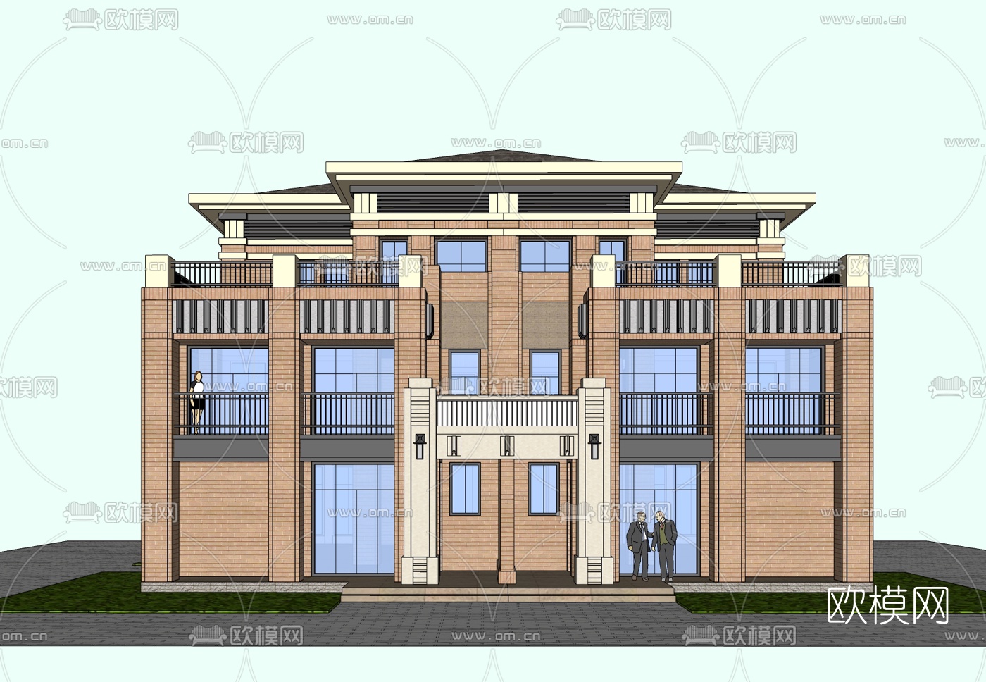 新古典别墅免费su模型下载