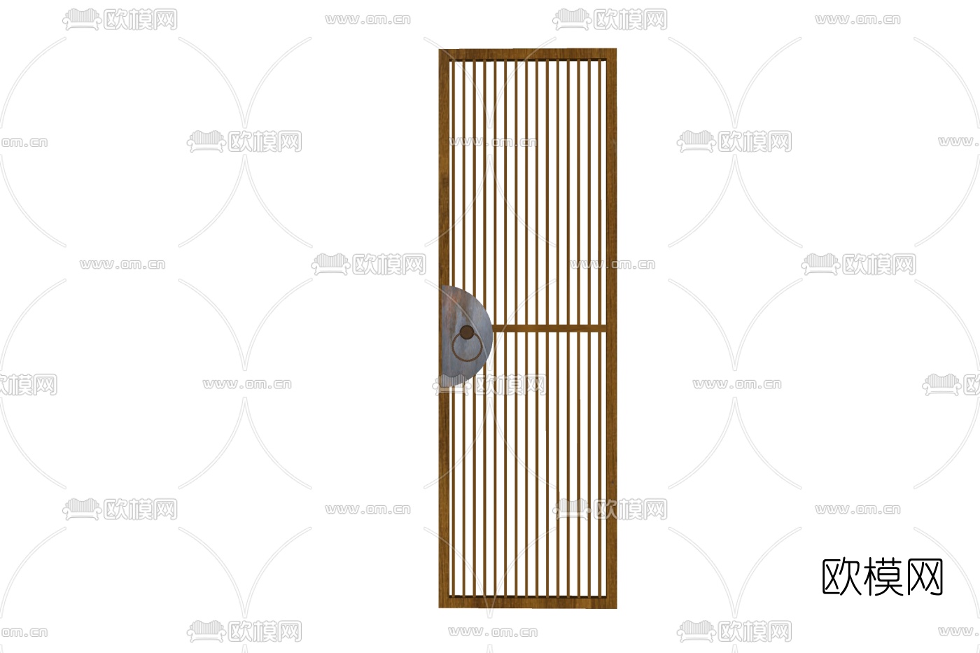 新中式平开门免费su模型下载