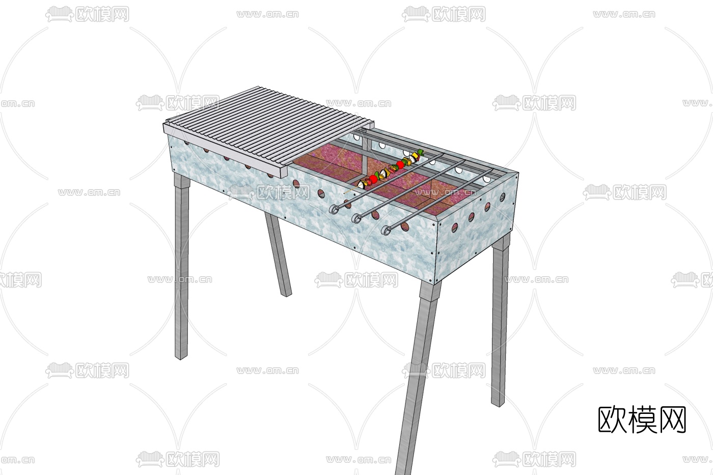 现代烧烤炉免费su模型下载