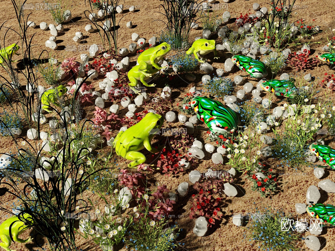 现代动物青蛙3d模型下载