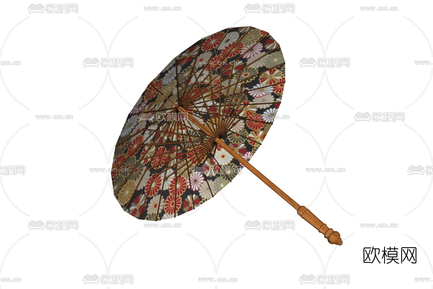 日式竹伞免费su模型下载