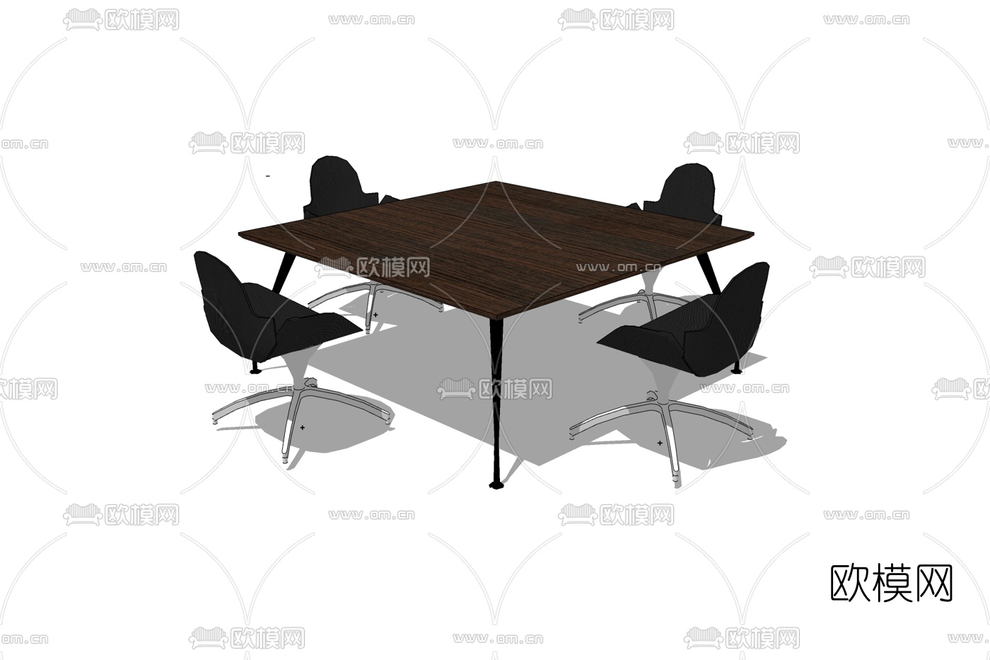现代会议桌免费su模型下载
