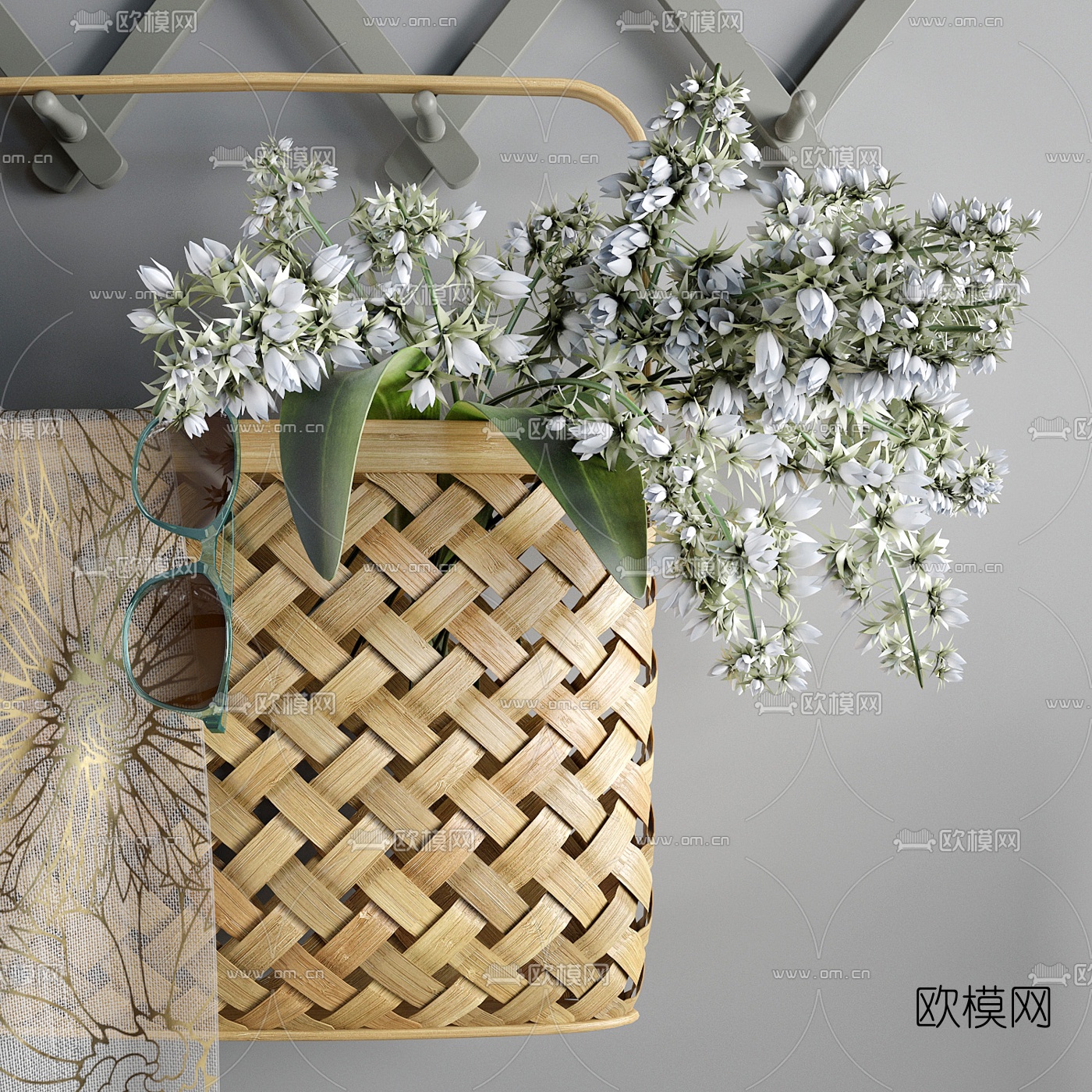 北欧边柜摆件3d模型