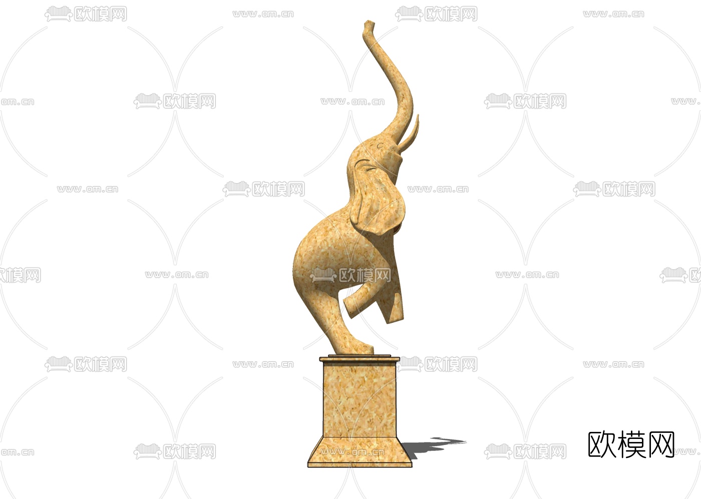 现代大象雕塑免费su模型