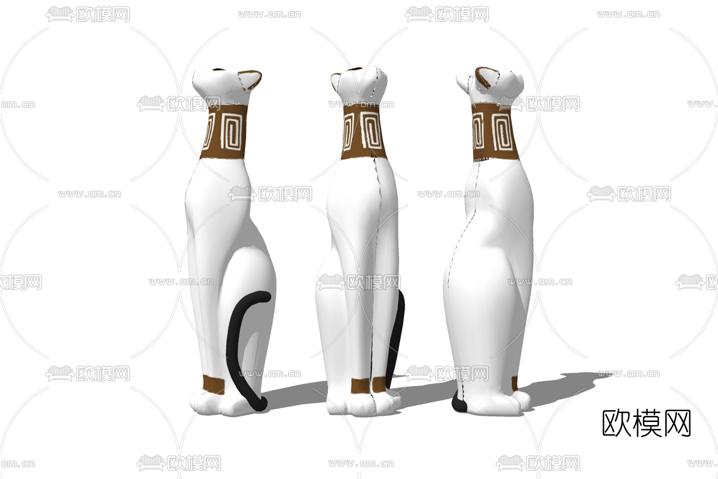 现代狗陶瓷器皿免费su模型下载