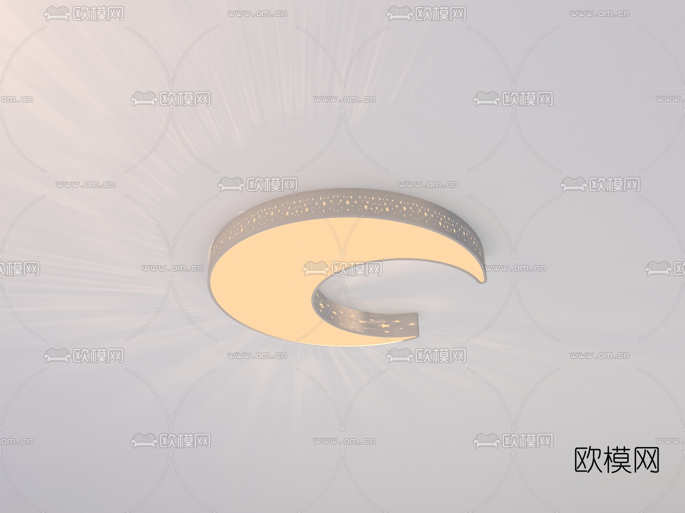 现代简易吸顶灯3d模型