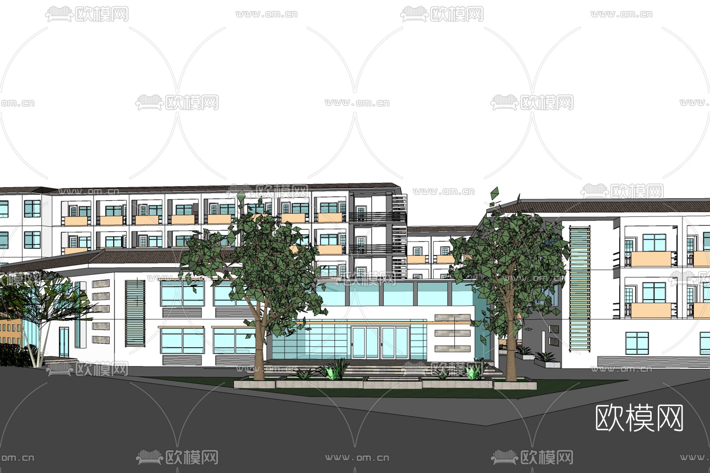 现代公寓楼免费su模型