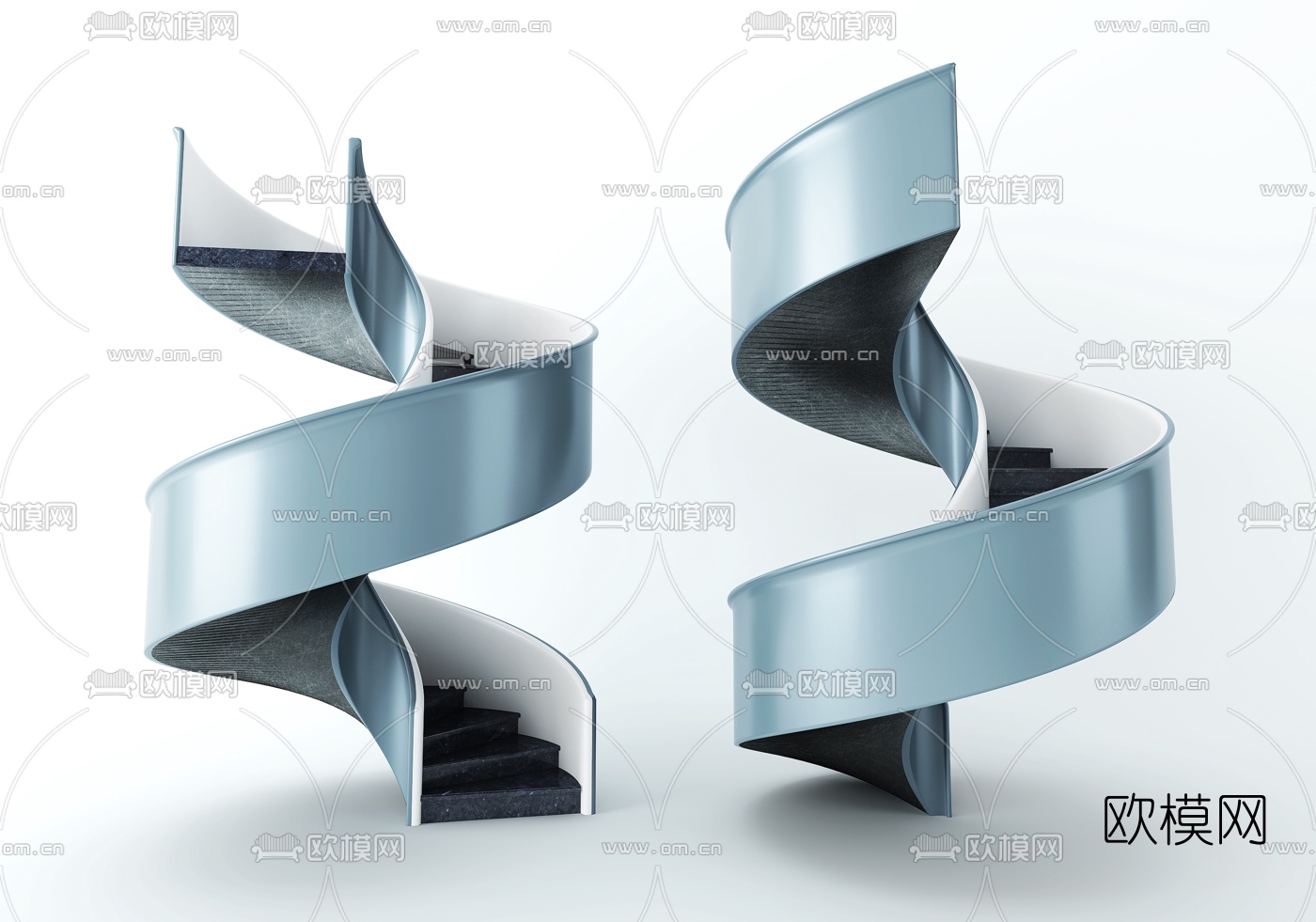 现代旋转楼梯3d模型