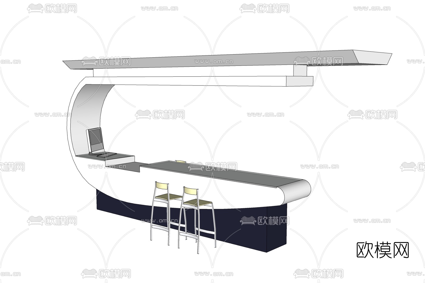 现代吧台免费su项目下载