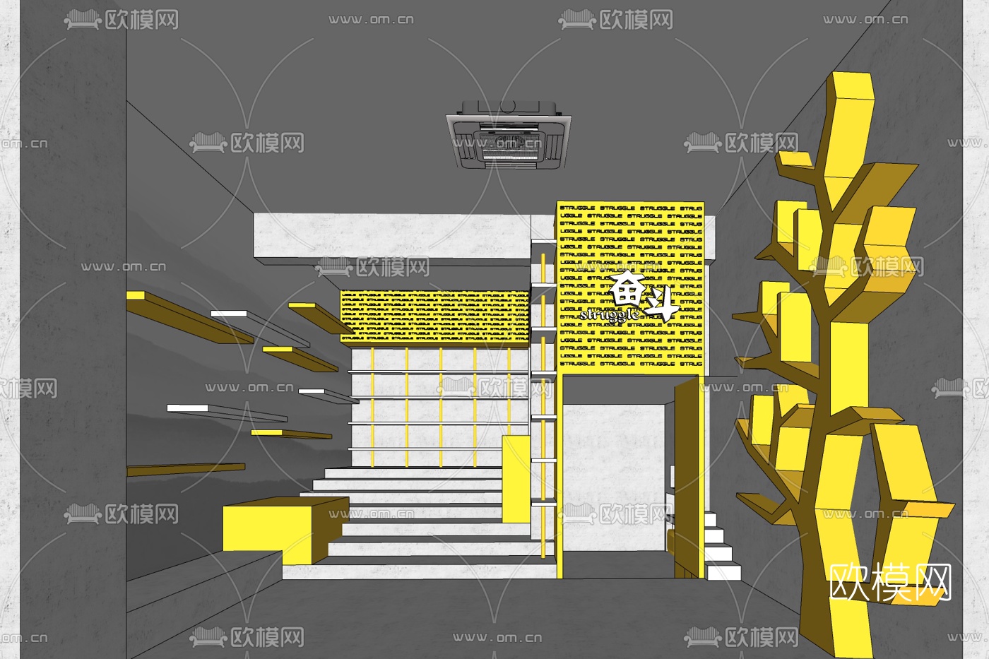 现代电梯厅免费su模型
