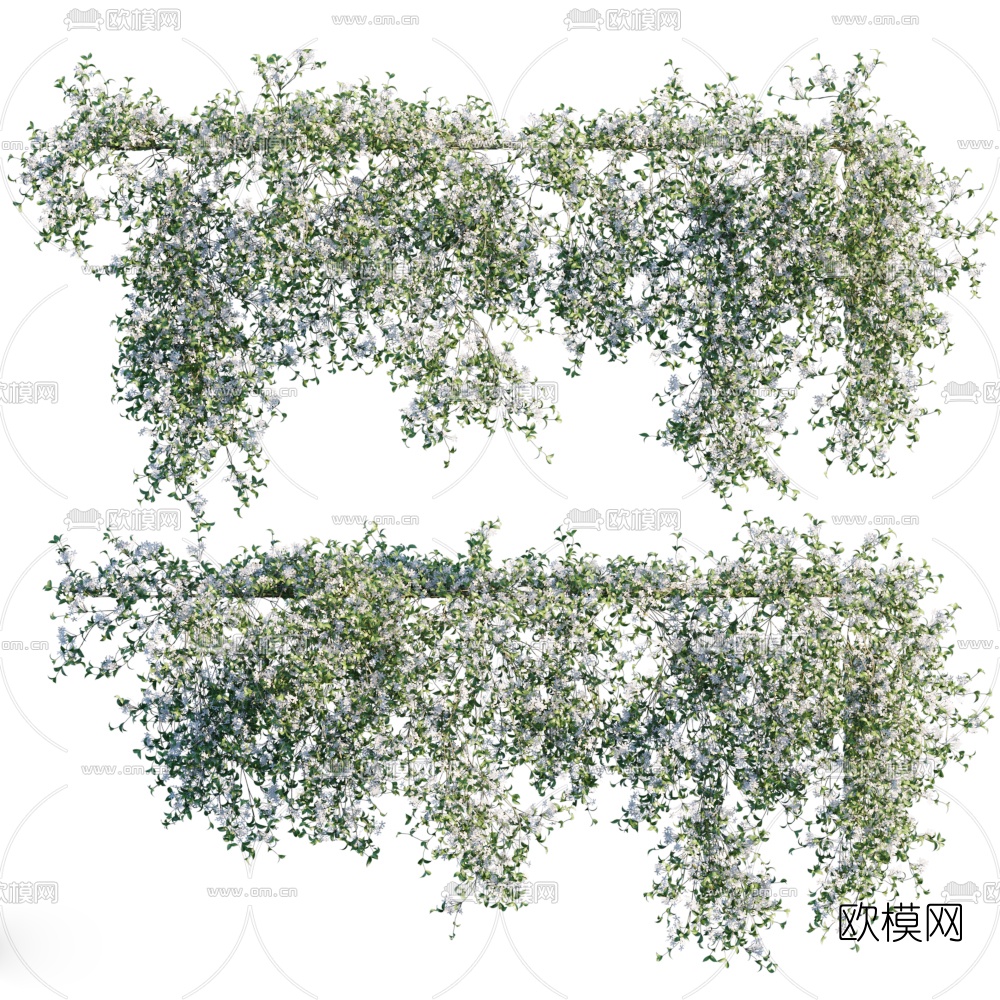 现代绿植藤蔓3d模型下载（渲染图1）
