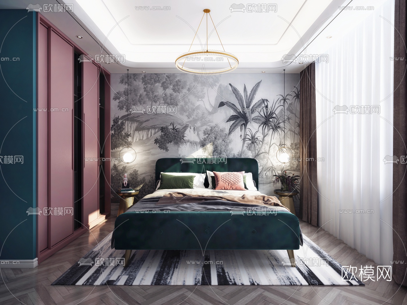 后现代卧室主人房3d模型下载