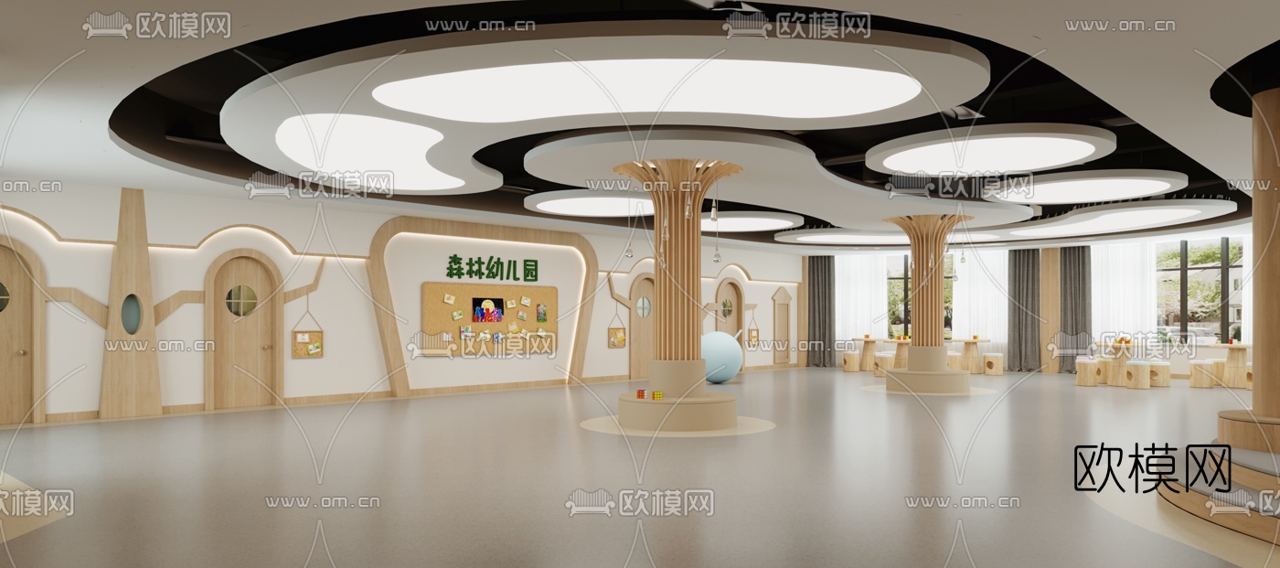 现代幼儿园教师3d模型