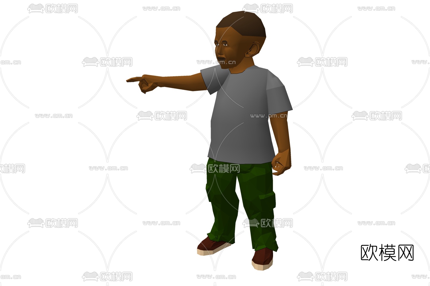 现代站姿男子免费su模型下载