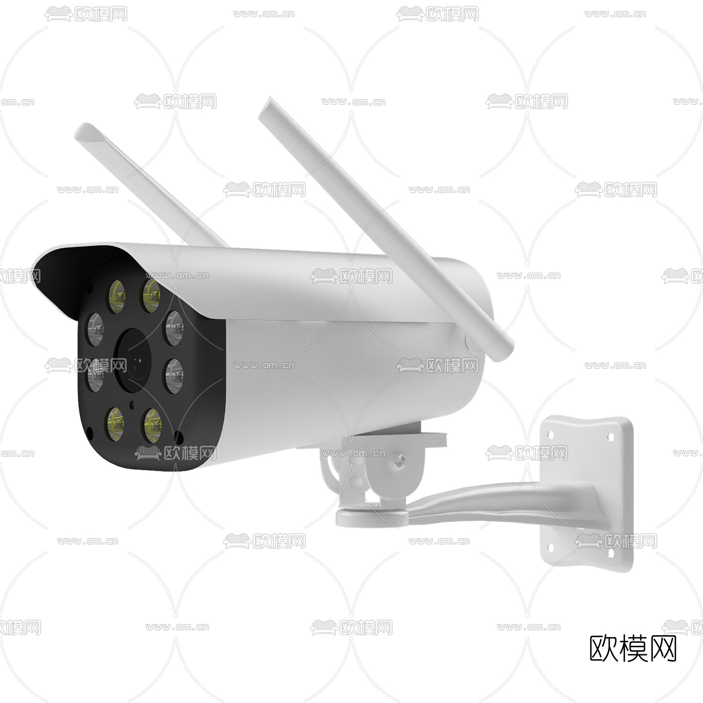现代摄像头枪机云台支架监控3d模型