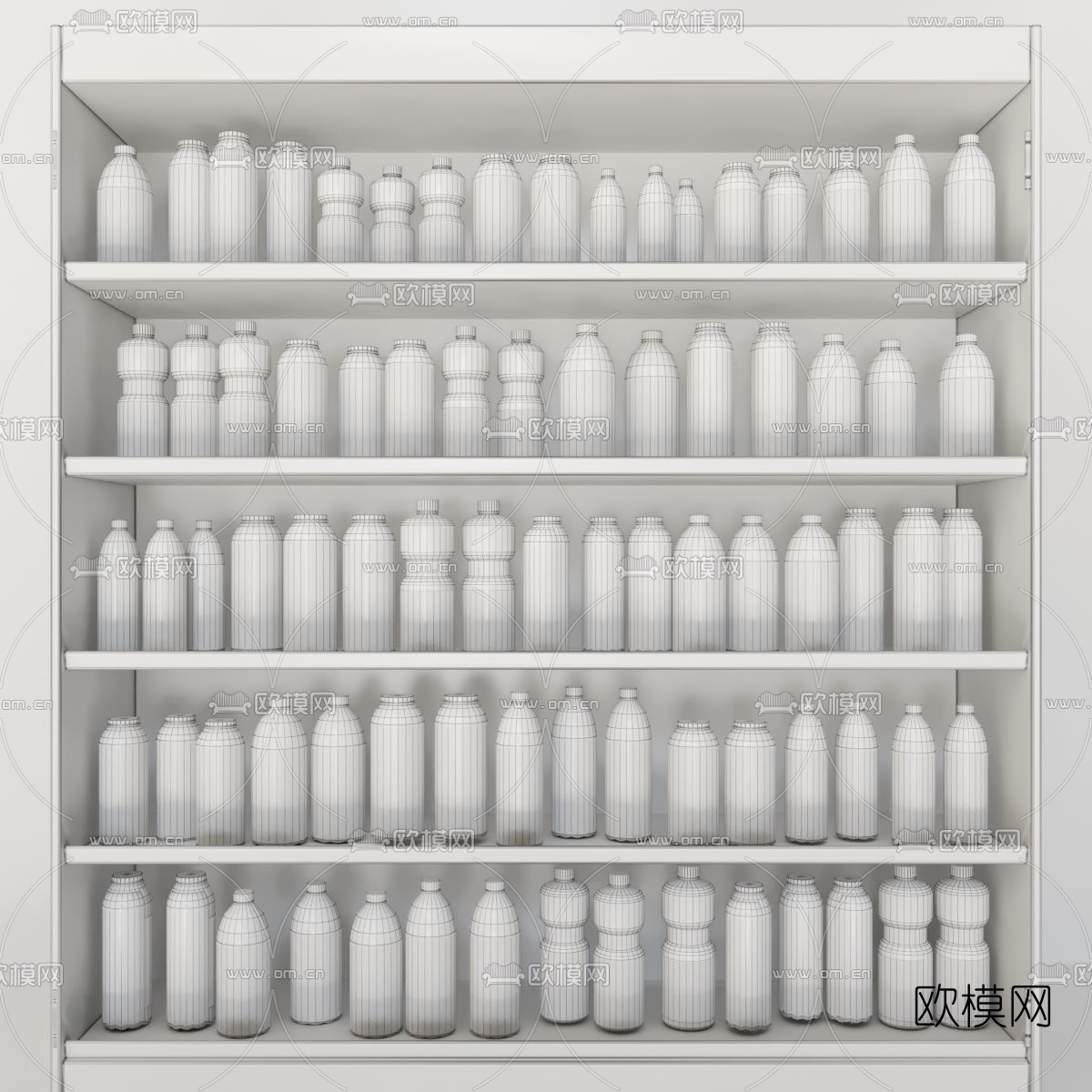 现代苏打水饮料展柜3d模型下载（渲染图4）