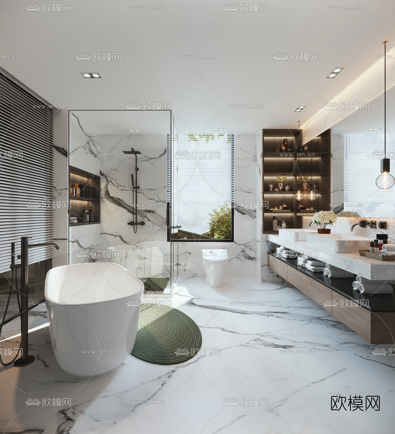 现代浴室卫生间3d模型