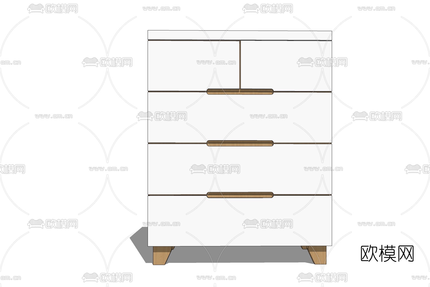北欧实木边柜免费su模型下载