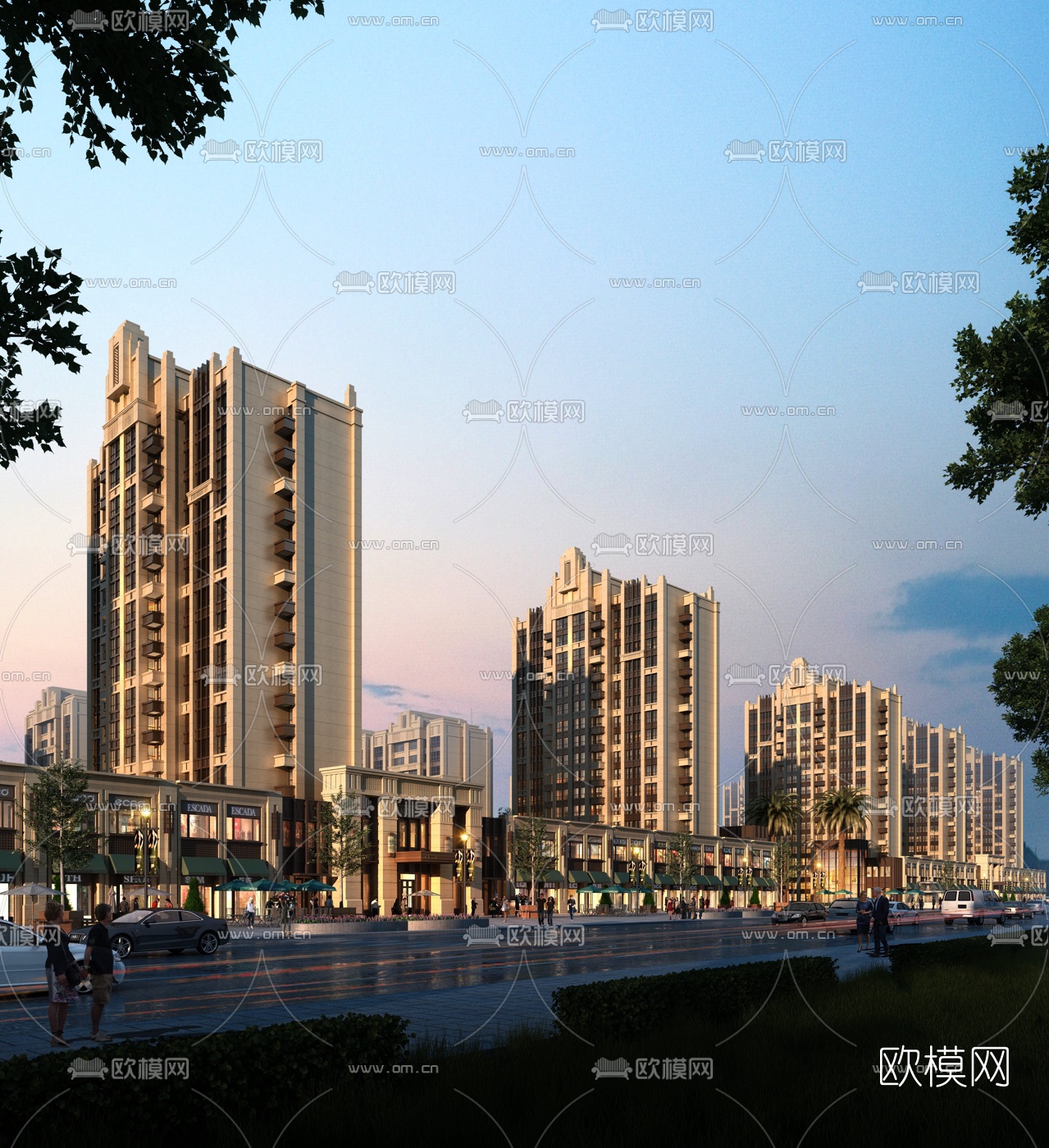 欧式住宅商业街3d模型