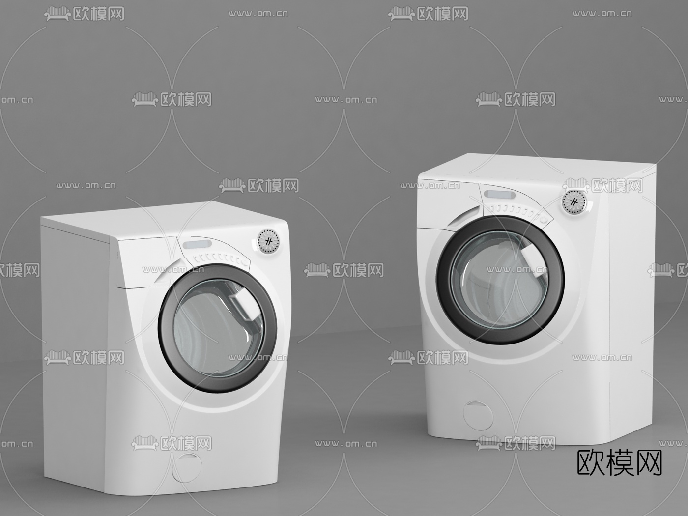 现代滚筒洗衣机3d模型