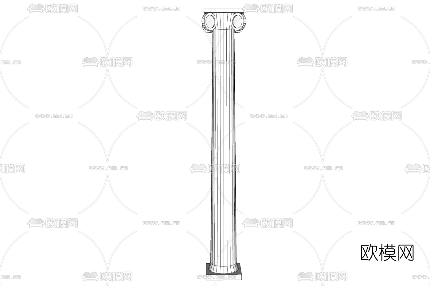 欧式石膏罗马柱免费su模型下载