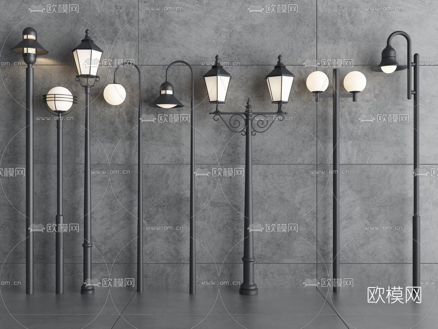 工业风路灯户外灯3d模型下载