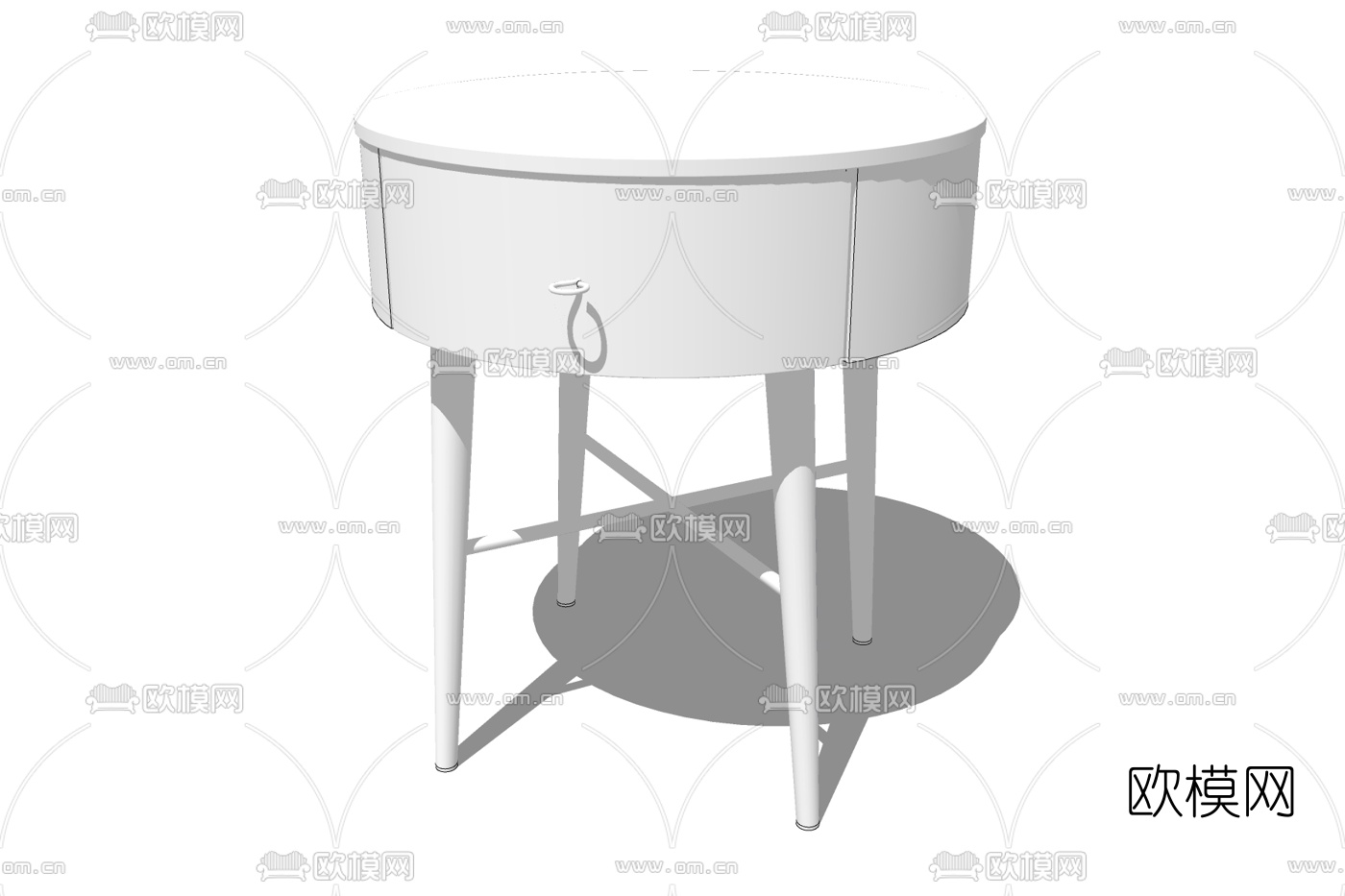 现代床头柜免费su模型下载