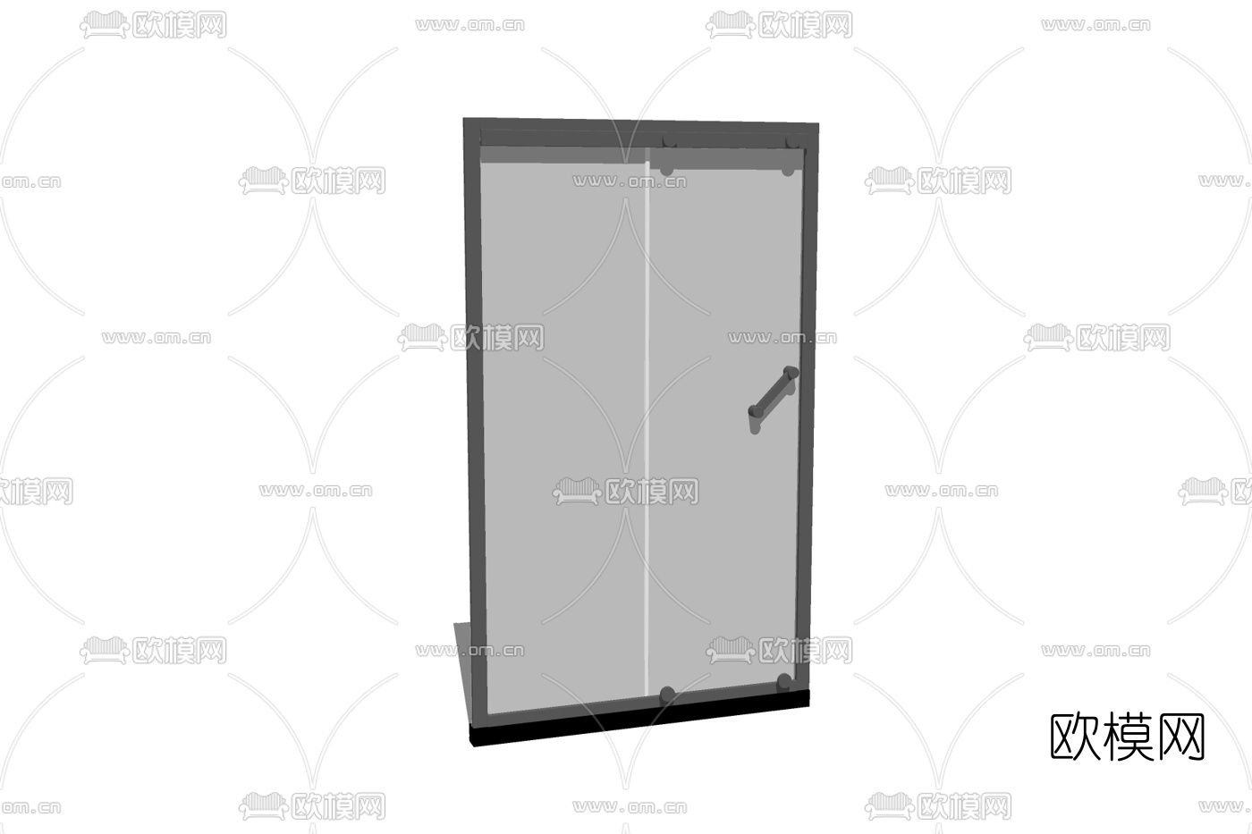 现代淋浴间玻璃门免费su模型下载