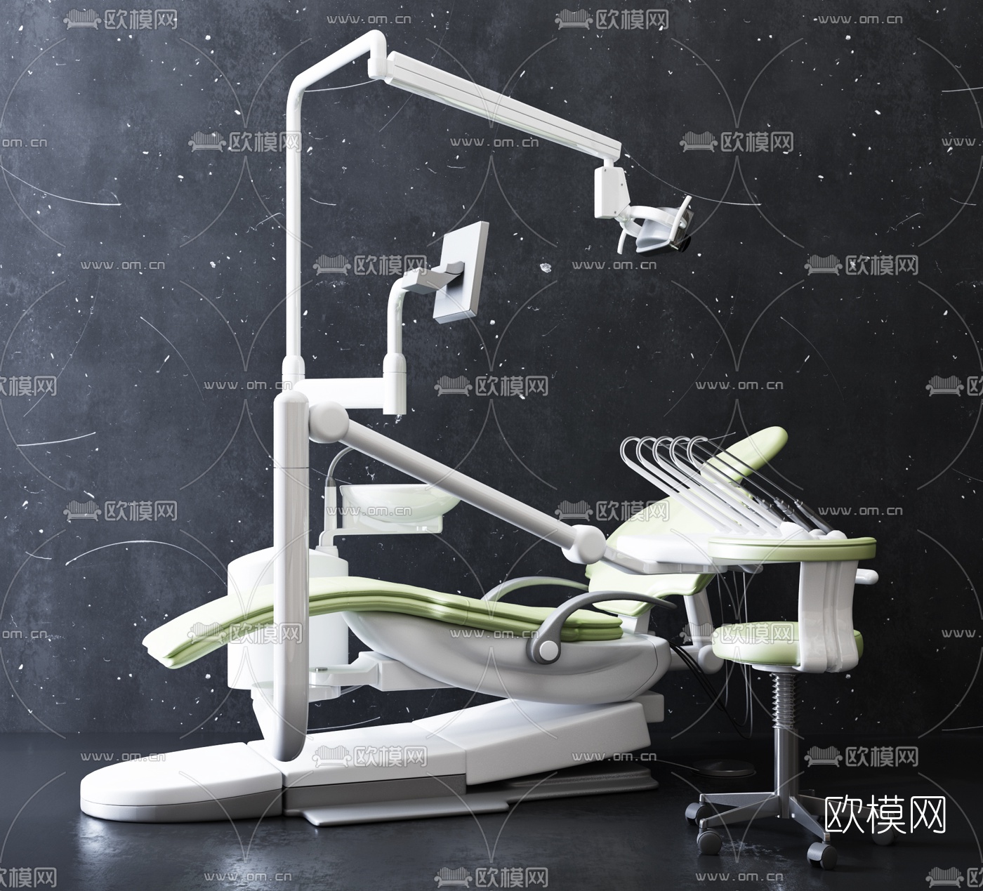 现代医院牙科诊疗椅3d模型下载