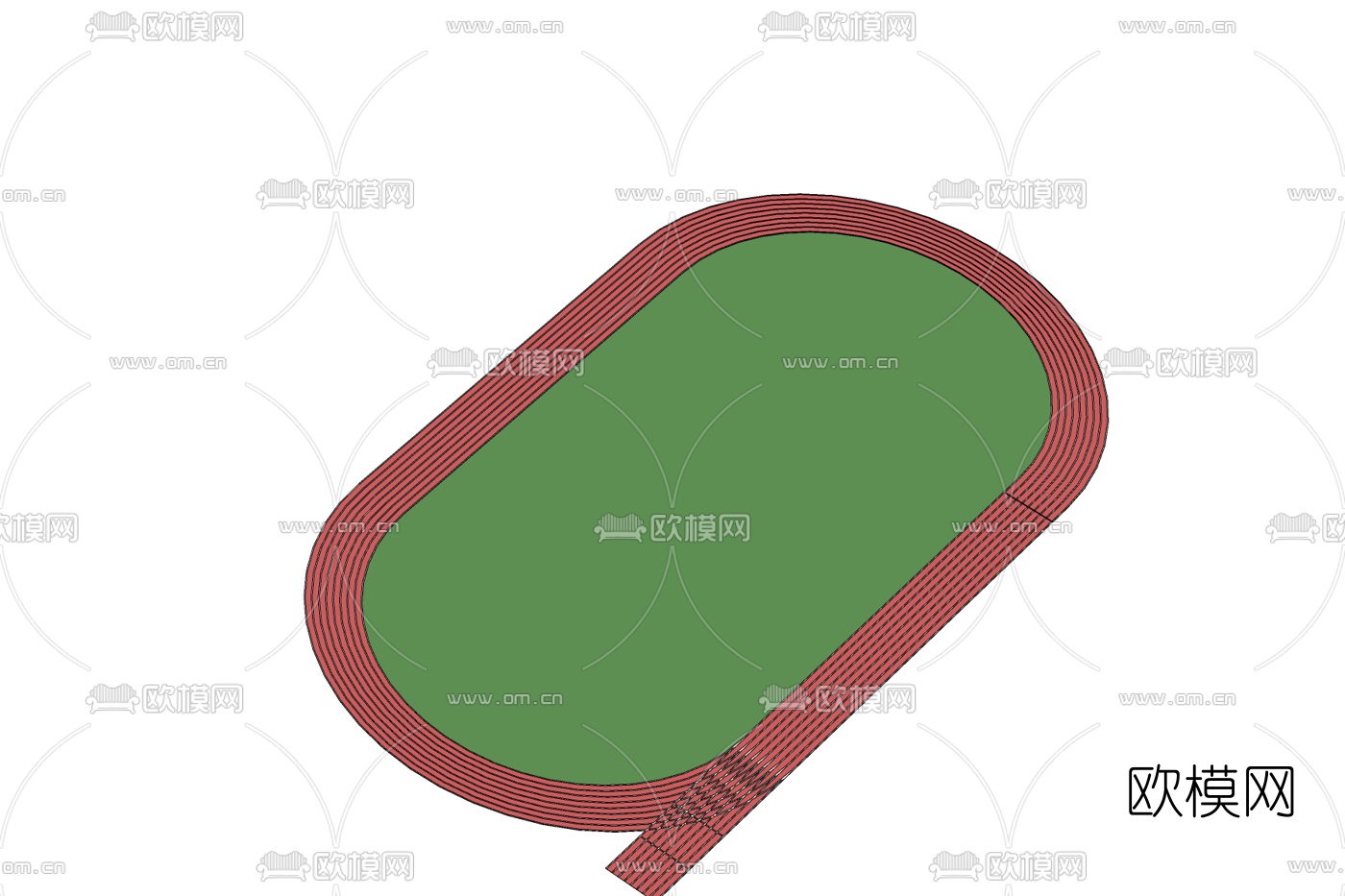 现代塑料跑道免费su模型下载