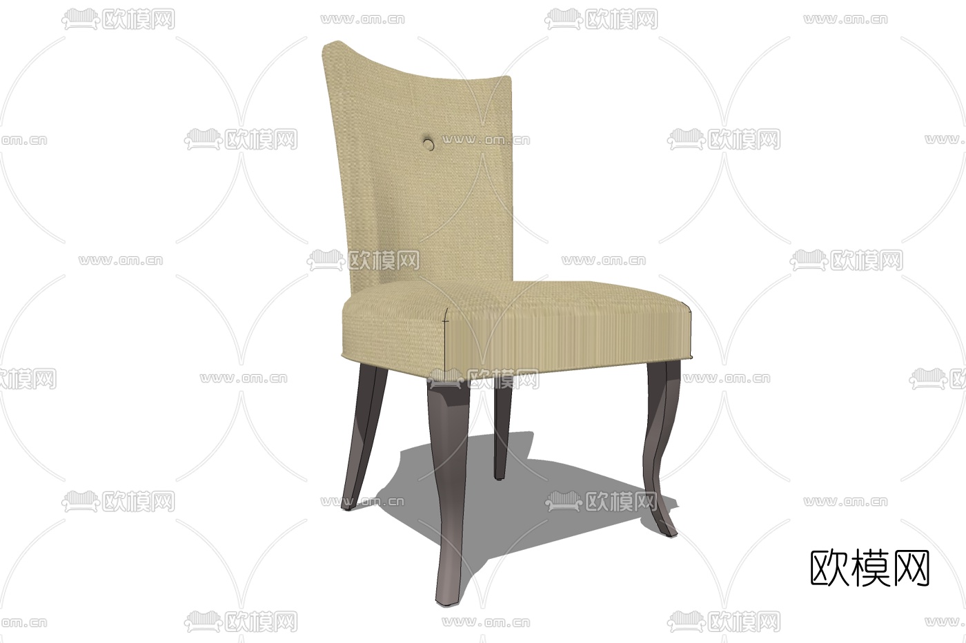 欧式布艺单椅免费su模型下载