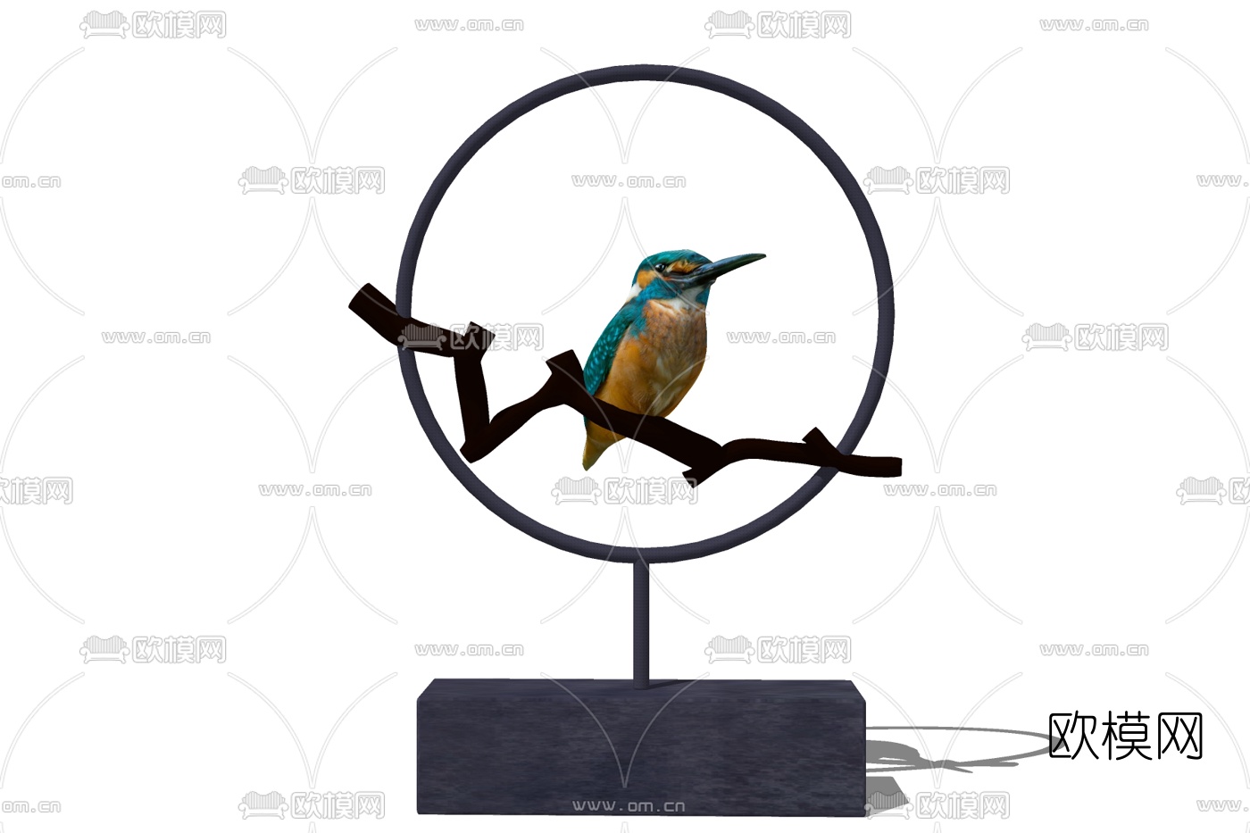 新中式金属小鸟摆件免费su模型下载