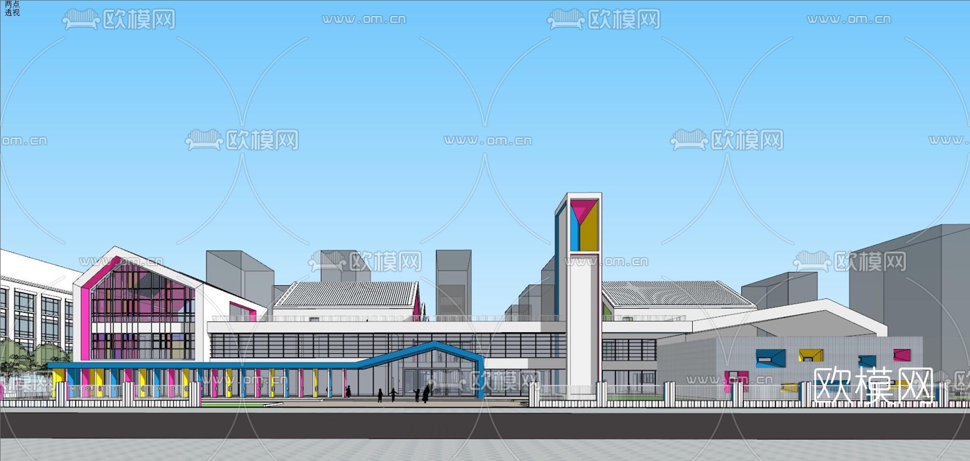 现代幼儿园su模型下载（渲染图6）