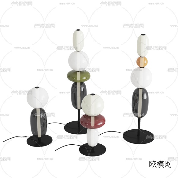 现代魔豆台灯吊灯3d模型下载(渲染图1)