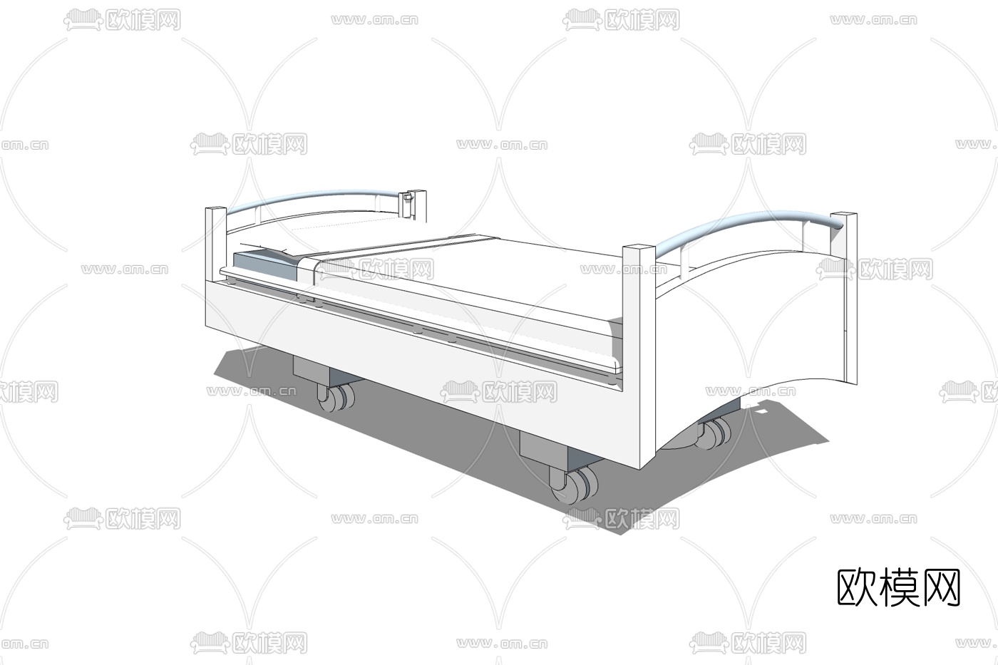 现代病床免费su模型下载
