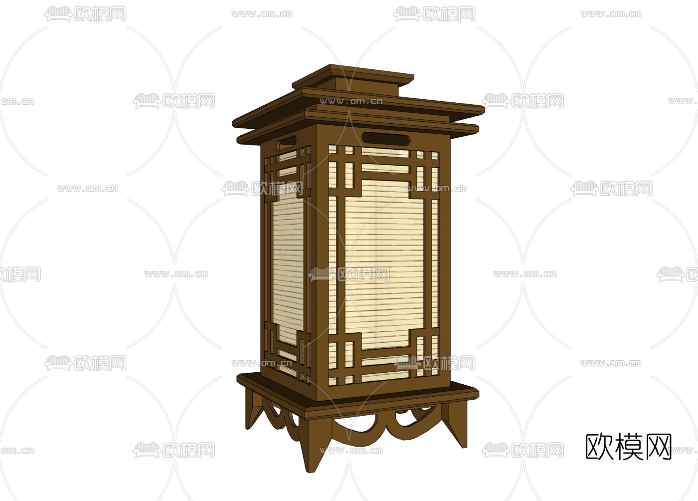 中式落地灯免费su模型下载