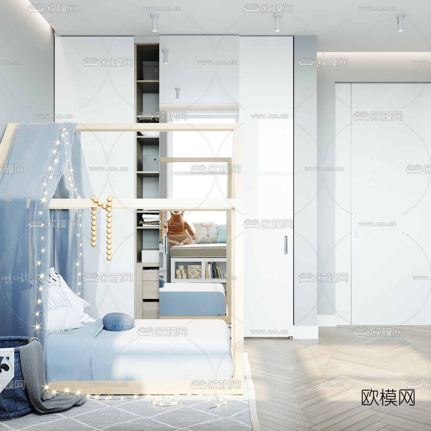 北欧儿童房3d模型