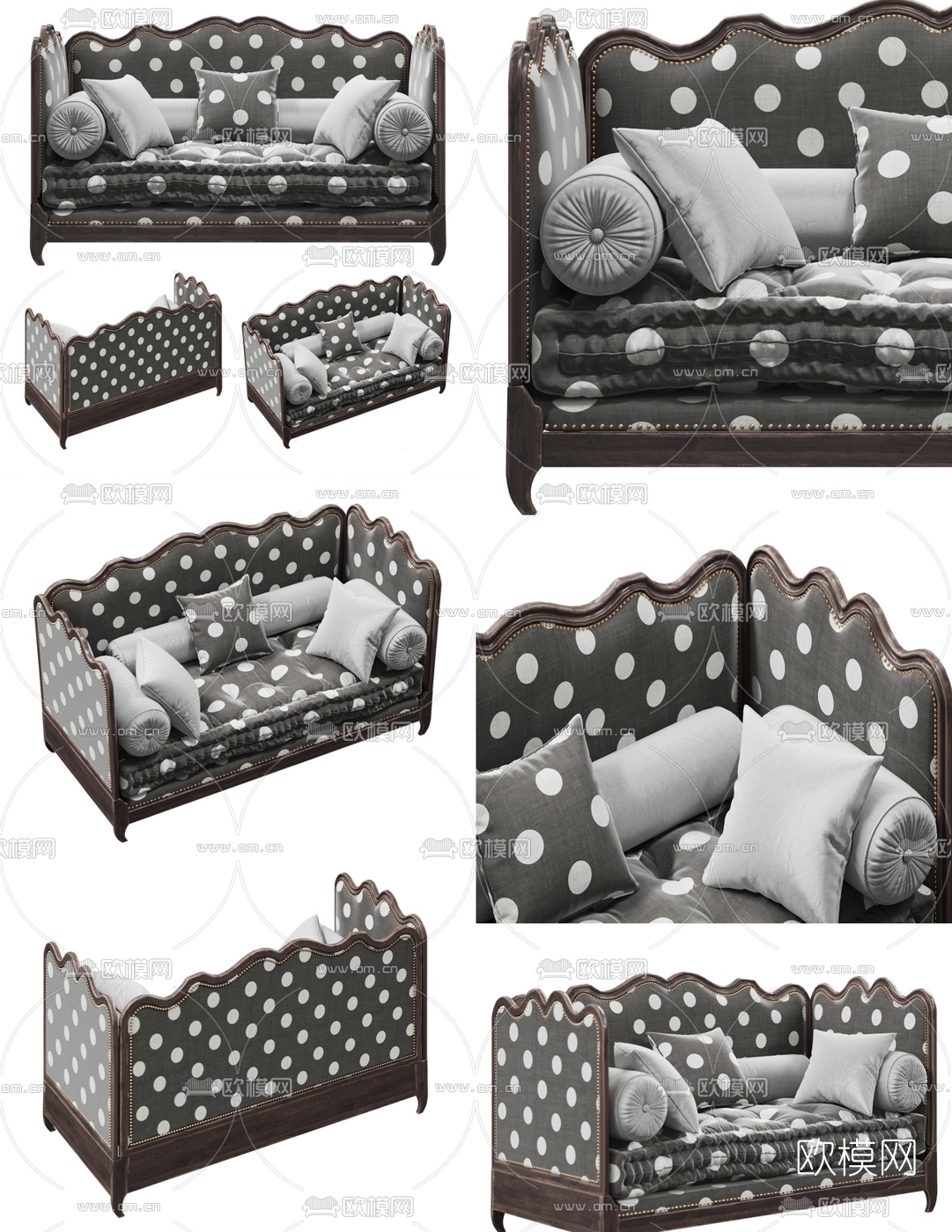 欧式休闲沙发3d模型下载