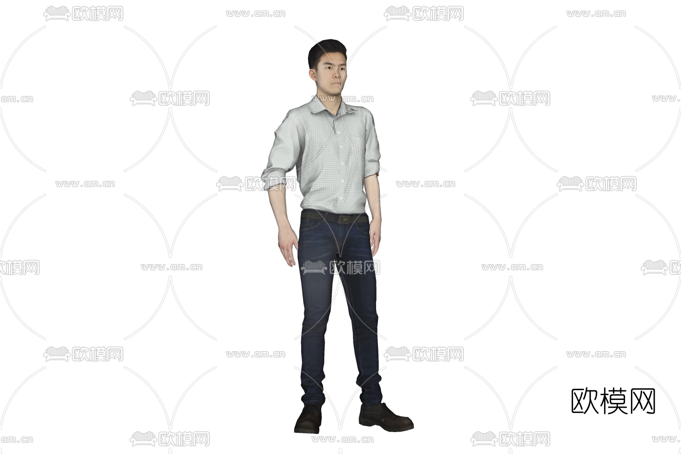 现代站姿男人免费su模型下载