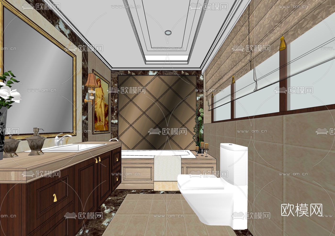 欧式卫生间免费su模型下载