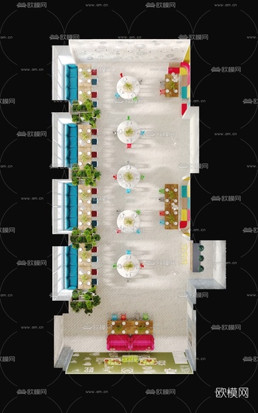 工业风西餐厅3d模型下载(渲染图8)
