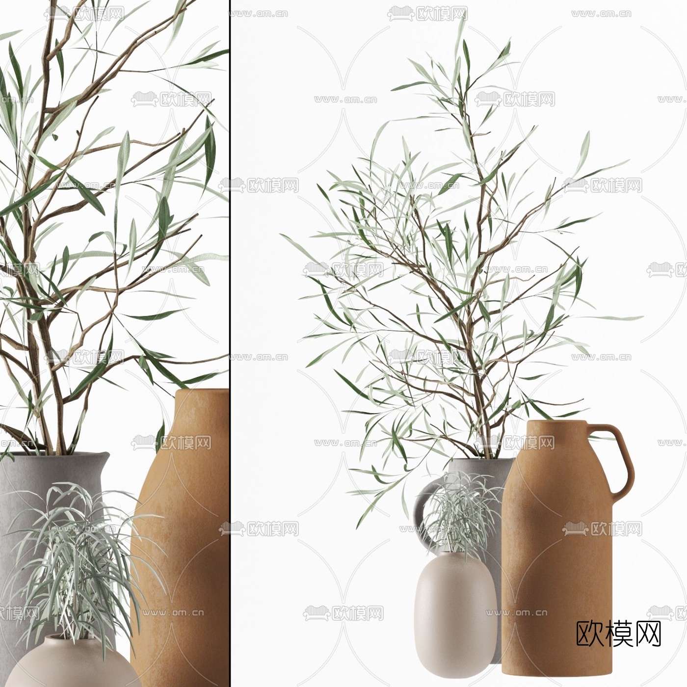 现代陶瓷陶罐摆件3d模型下载（渲染图2）