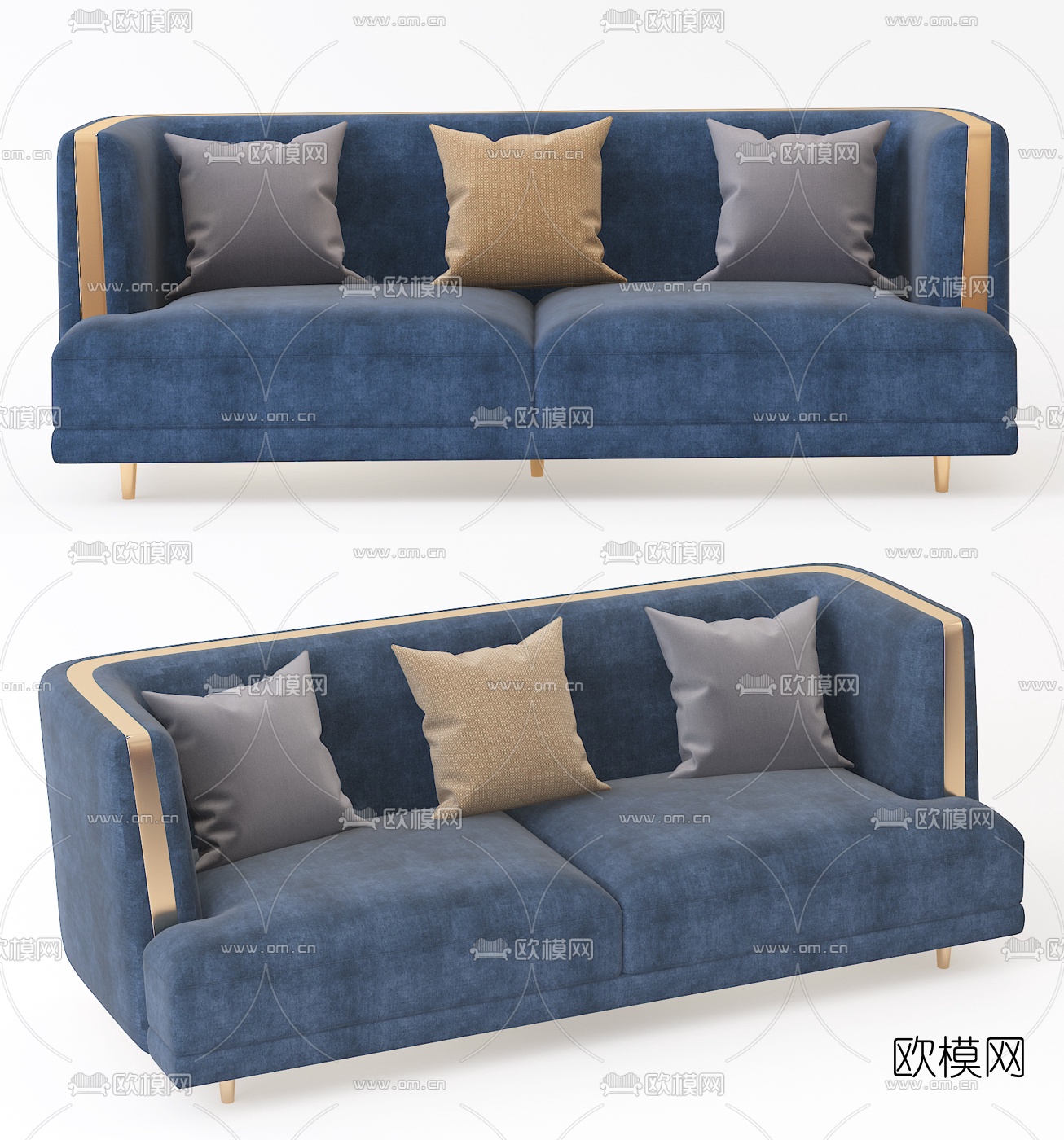 现代休闲双人沙发3d模型下载