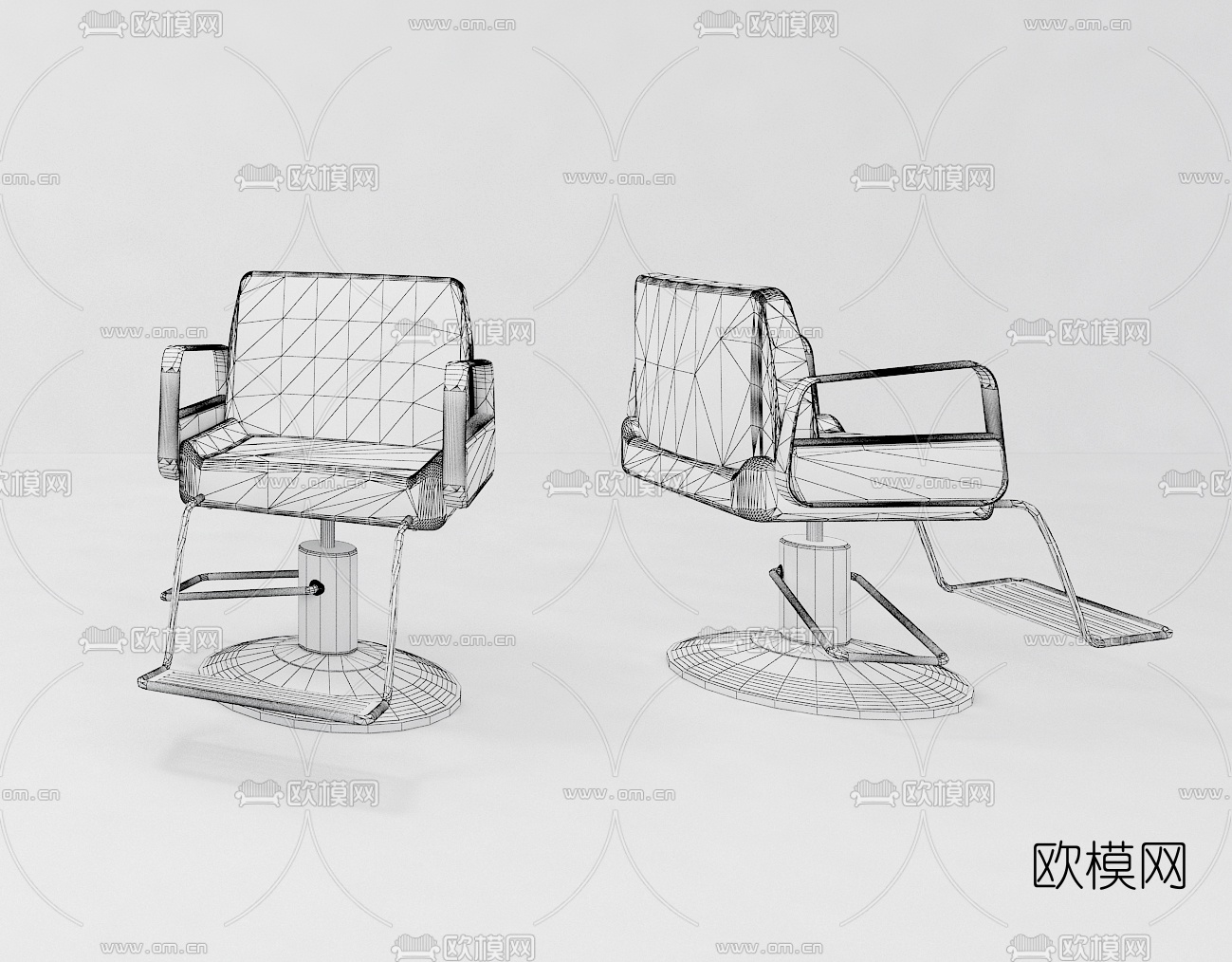 现代皮革理发椅3d模型