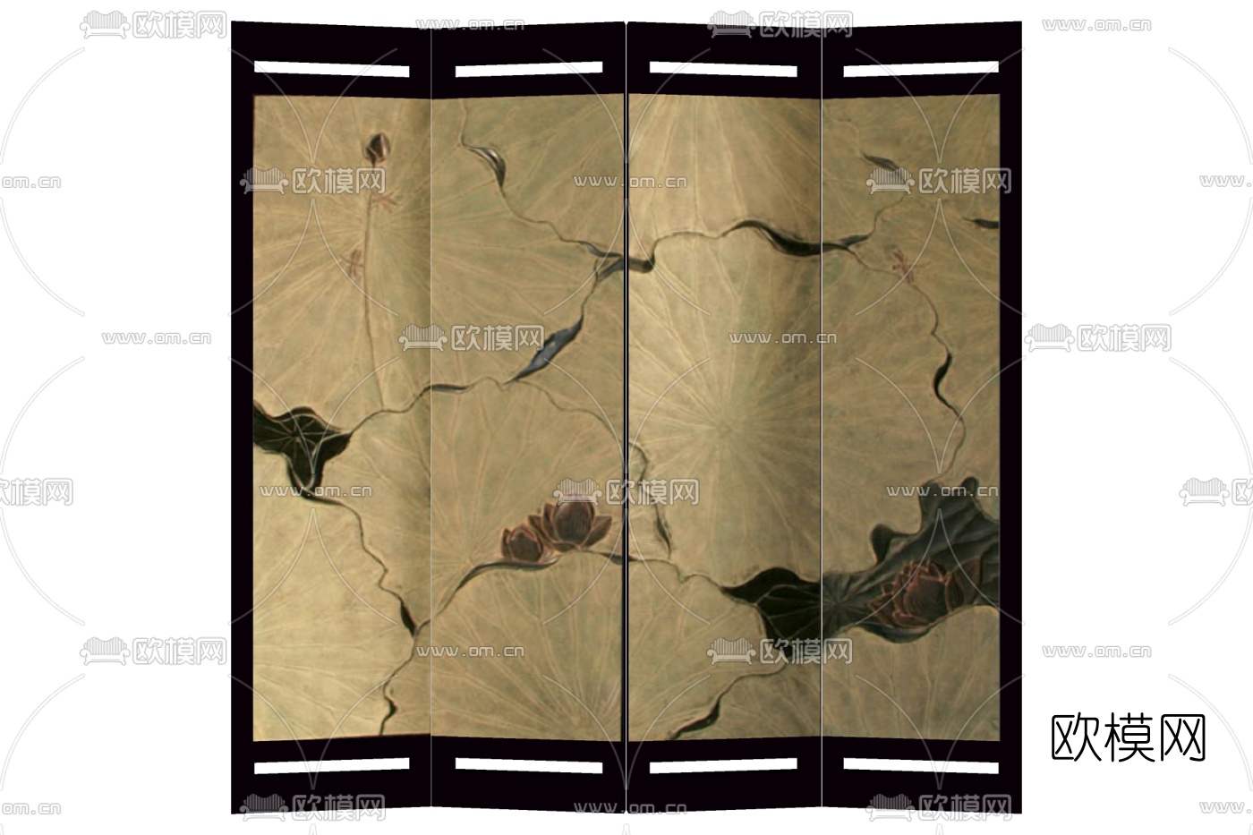 新中式屏风免费su模型下载