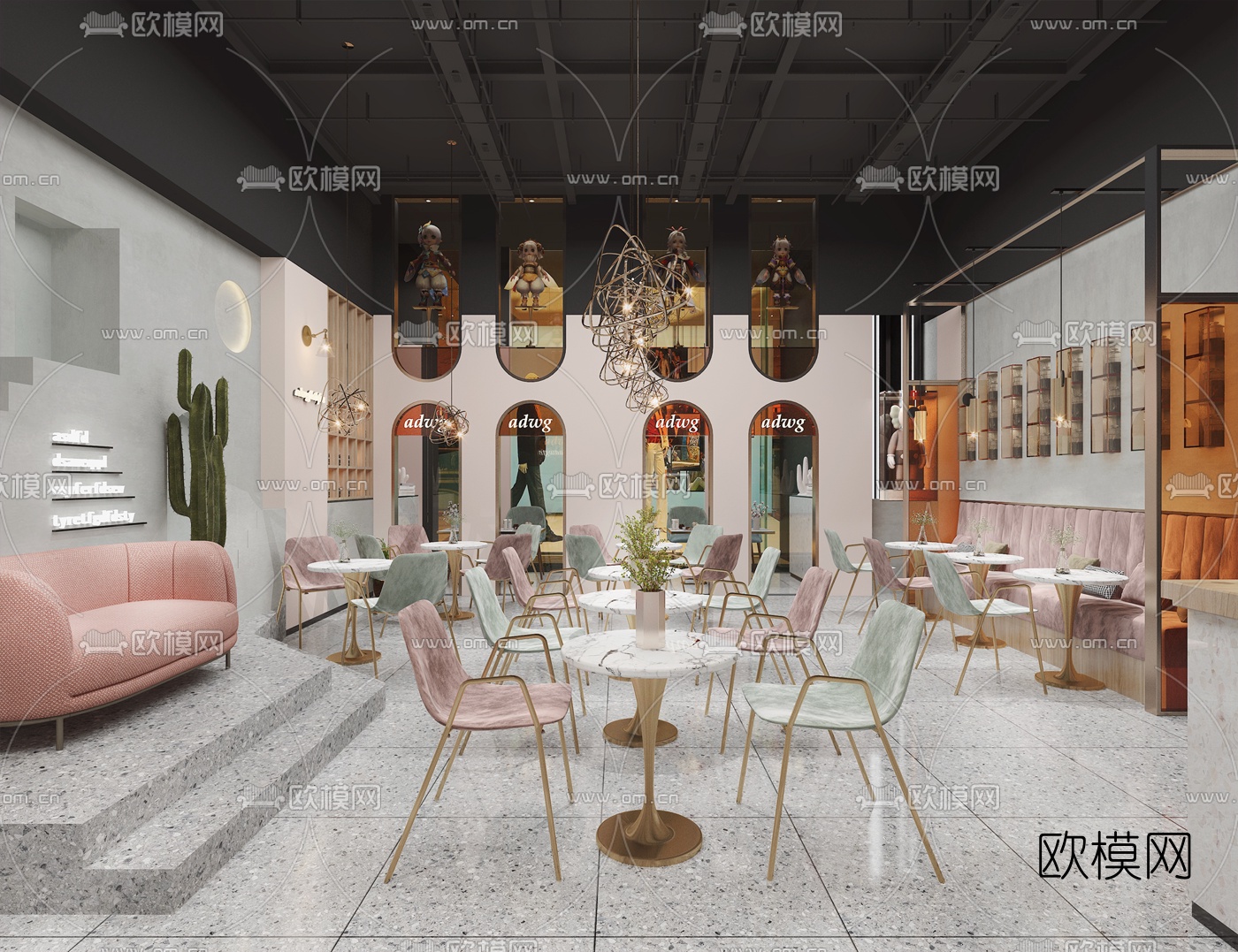 北欧奶茶店3d模型下载（渲染图2）